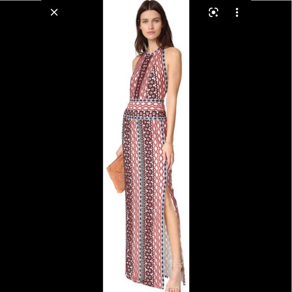 Tory Burch Multicolor Geometric Print Maxi Dress